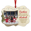 Here's To Another Year Of Bonding Over Alcohol Tolerating Idiots - Personalized Custom Benelux Shaped Wood Christmas Ornament - Gift For Bestie, Best Friend, Sister, Birthday Gift For Bestie And Friend, Christmas Gift