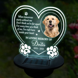 Don't Think We're Far Apart - Personalized Memorial Garden Solar Light - Upload Image, Memorial Gift, Sympathy Gift