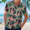 Colorful Tropical Flowers And Leaves - Dog & Cat Personalized Custom Unisex Hawaiian Shirt - Upload Image, Dog Face, Cat Face - Summer Vacation Gift, Gift For Pet Owners, Pet Lovers
