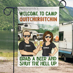 Welcome To Camp Quitcherbitchin - Personalized Flag - Gift For Camping Lovers