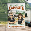 Welcome To Our Campsite - Personalized Flag - Gift For Camping Lovers