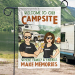 Welcome To Our Campsite - Personalized Flag - Gift For Camping Lovers