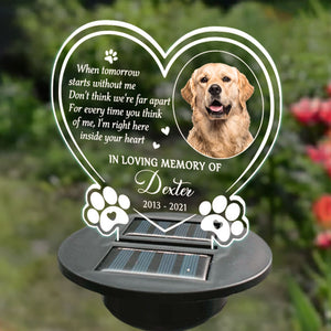 Don't Think We're Far Apart - Personalized Memorial Garden Solar Light - Upload Image, Memorial Gift, Sympathy Gift