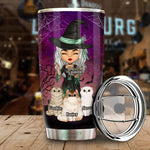 Custom Name Witch Cat Lover Gifts - Personalized Tumbler