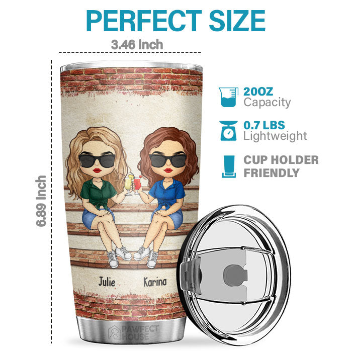 We're More Than Friends - Bestie Personalized Custom Tumbler - Christmas Gift For Best Friends, BFF, Sisters