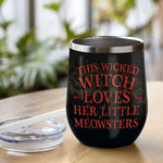 Custom Name Halloween Cat Mom Gifts - Personalized Wine Tumbler