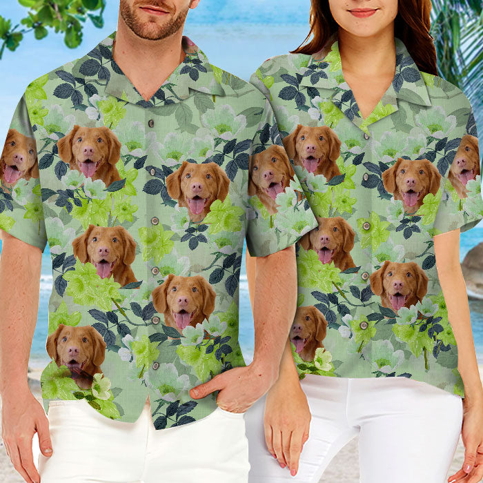 Flower And Fur Baby - Dog & Cat Personalized Custom Unisex Hawaiian Shirt - Upload Image, Dog Face, Cat Face - Summer Vacation Gift, Gift For Pet Owners, Pet Lovers
