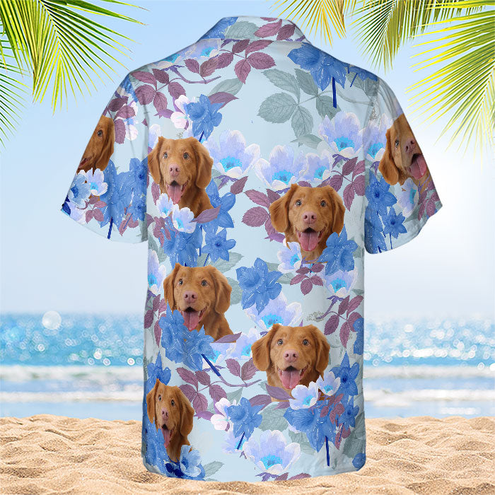Flower And Fur Baby - Dog & Cat Personalized Custom Unisex Hawaiian Shirt - Upload Image, Dog Face, Cat Face - Summer Vacation Gift, Gift For Pet Owners, Pet Lovers