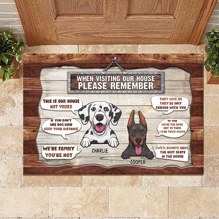 Dogs' Rules When Visiting Our House - Personalized Decorative Mat