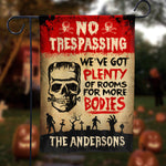 Custom Name Halloween Zombie Graveyard Decor - Personalized Flag