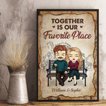 Together Is Our Favorite Place - Gift For Couples, Personalized Vertical Poster