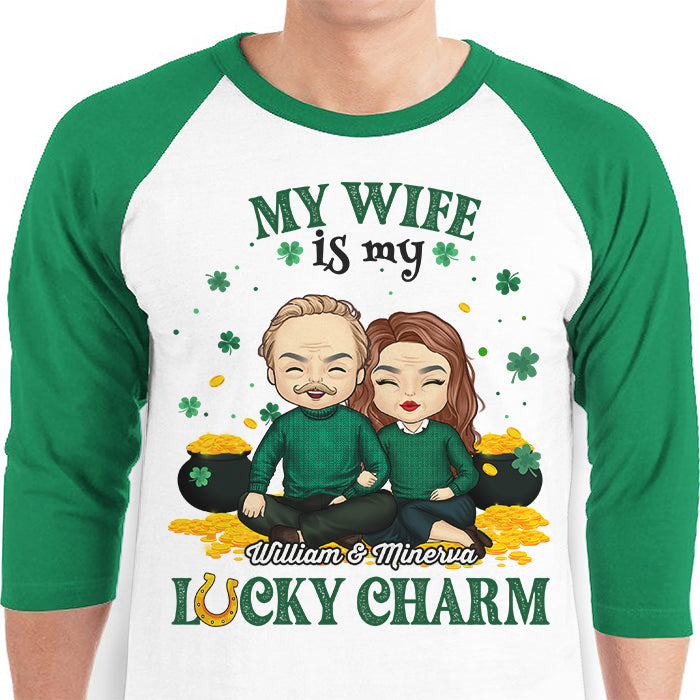 You're My Lucky Charm - Gift For Couples, Husband Wife, Personalized St. Patrick's Day Unisex Raglan Shirt