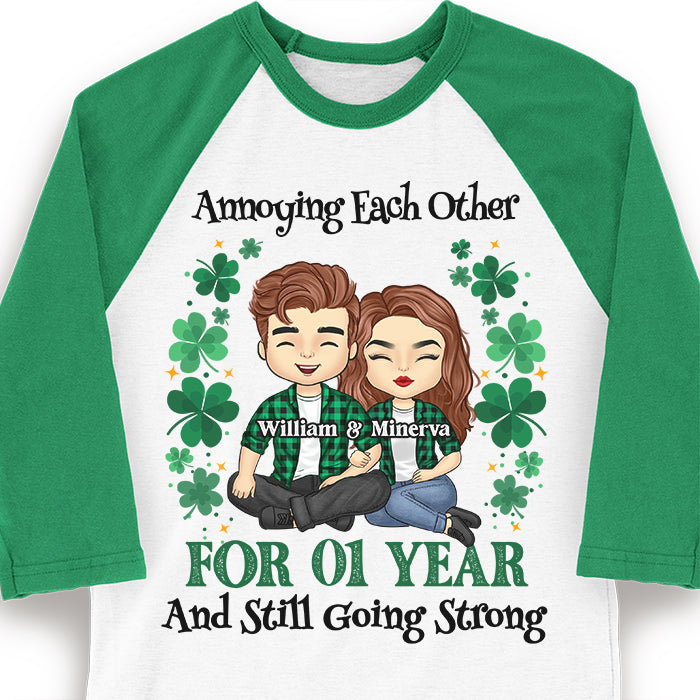 Annoying Each Other For So Many Years - Gift For Couples, Husband Wife, Personalized St. Patrick's Day Unisex Raglan Shirt