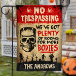 Custom Name Halloween Zombie Graveyard Decor - Personalized Flag