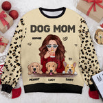 I'm A Happy Dog Mom - Personalized Custom Unisex Ugly Christmas Sweatshirt, Wool Sweatshirt, All-Over-Print Sweatshirt - Gift For Dog Lovers, Pet Lovers, Christmas Gift