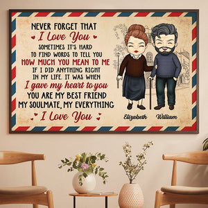 You Are My Best Friend, My Soulmate, My Everything - Personalized Horizontal Poster.