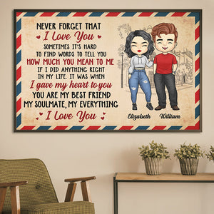 You Are My Best Friend, My Soulmate, My Everything - Personalized Horizontal Poster.