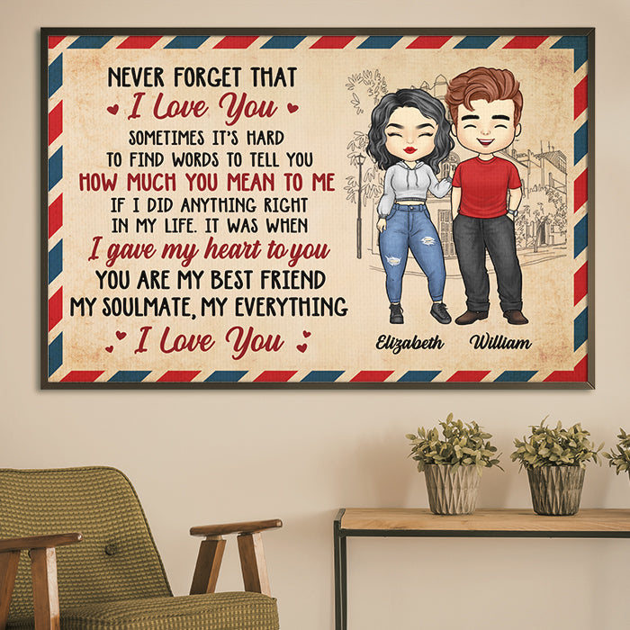 You Are My Best Friend, My Soulmate, My Everything - Personalized Horizontal Poster.