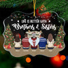 Siblings Never Apart, Maybe In Distance But Never At Heart - Personalized Custom Benelux Shaped Acrylic Christmas Ornament - Gift For Siblings, Christmas Gift