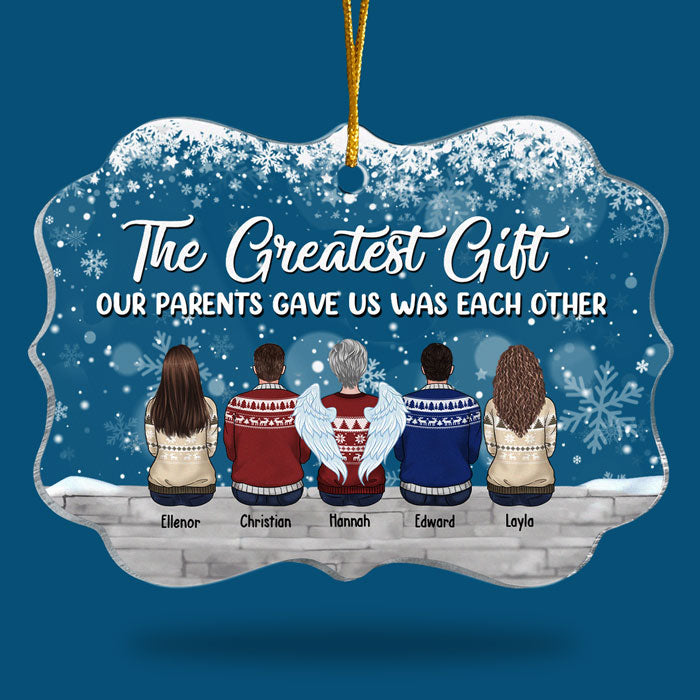 Family Is The Greatest Christmas Gift - Family Personalized Custom Ornament - Acrylic Benelux Shaped - New Arrival Christmas Gift For Family Members