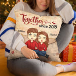 We're Together Since - Couple Personalized Custom Pillow - Gift For Husband Wife, Anniversary