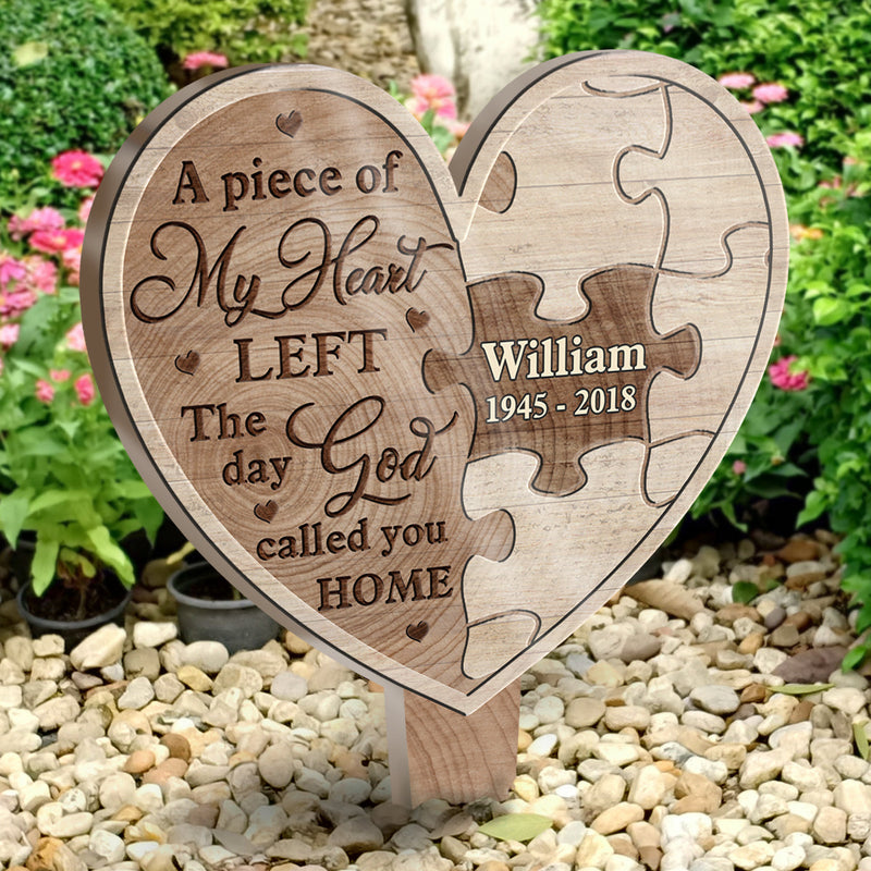 A Piece Of My Heart Left - Personalized Custom Acrylic Garden Stake