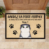 Gardez La Porte Fermée French - Funny Personalized Cat Decorative Mat