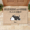 Tous les visiteurs doivent être approuvés par notre chien French - Funny Personalized Dog Decorative Mat