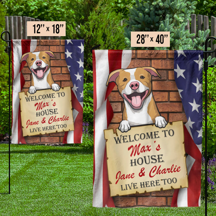 Welcome To Our House - 4th Of July Decoration - Personalized Flag