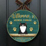 Custom Name Cat Welcome Gifts for Cat Lovers - Personalized Wood Sign