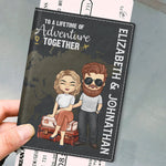 To A Lifetime Of Adventure Together - Personalized Passport Cover, Passport Holder - Gift For Couples, Husband Wife