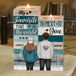 My Favorite Place Is Next To You - Gift For Couples - Personalized Candle Holder