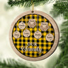 Happy Christmas With Our Family - Personalized Custom Round Shaped Wood Christmas Ornament