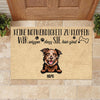 Keine Notwendigkeit Zu Klopfen German - Funny Personalized Dog Decorative Mat