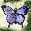 Butterflies Appear When Angels Are Near - Personalized Custom Butterfly Shaped Wood Christmas Ornament