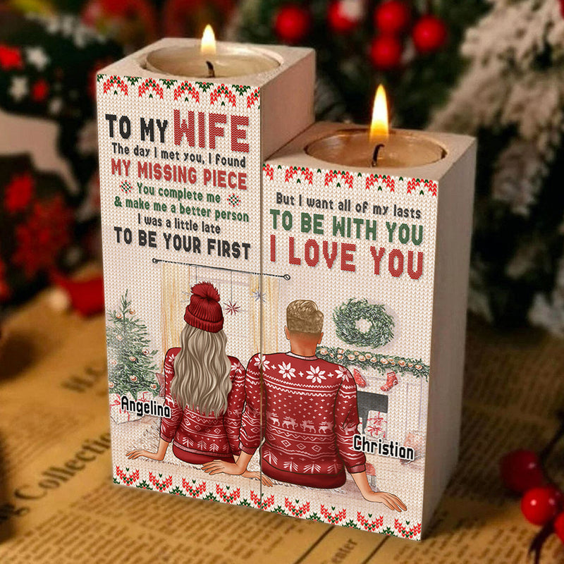 I Want All Of My Lasts To Be With You - Gift For Couples, Personalized Candle Holder