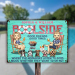 Good Friends Good Times - Personalized Metal Sign - Gift For Couples, Husband Wife