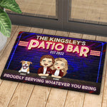 Proudly Serving Whatever You Bring - Gift For Couples, Husband Wife, Personalized Decorative Mat