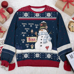 Grandma Snowman & Her Little Snowflakes - Family Personalized Custom Ugly Sweatshirt - Unisex Wool Jumper - Christmas Gift For Grandma, Grandparent