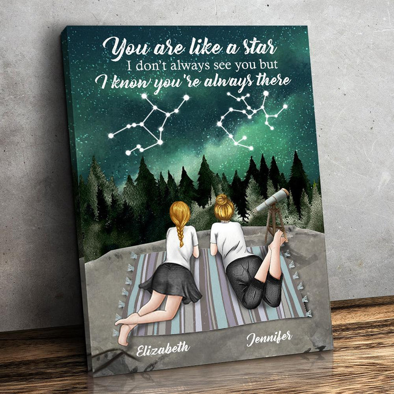 To My Bestie - I Know You Are Always There - Personalized Vertical Canvas