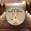 Dog Backyard Bar & Grill - Funny Personalized Dog Wood Sign