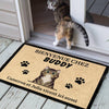 Bienvenue personnalisée à la Maison du Chat French- Funny Personalized Cat Decorative Mat (WT)