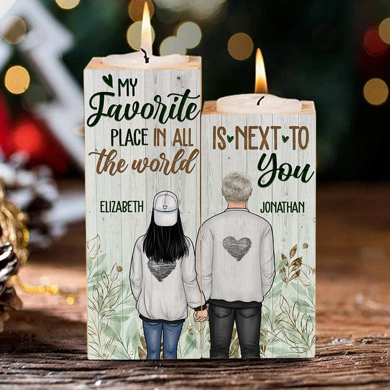 I Wanna Stay Next To You - Gift For Couples - Personalized Candle Holder