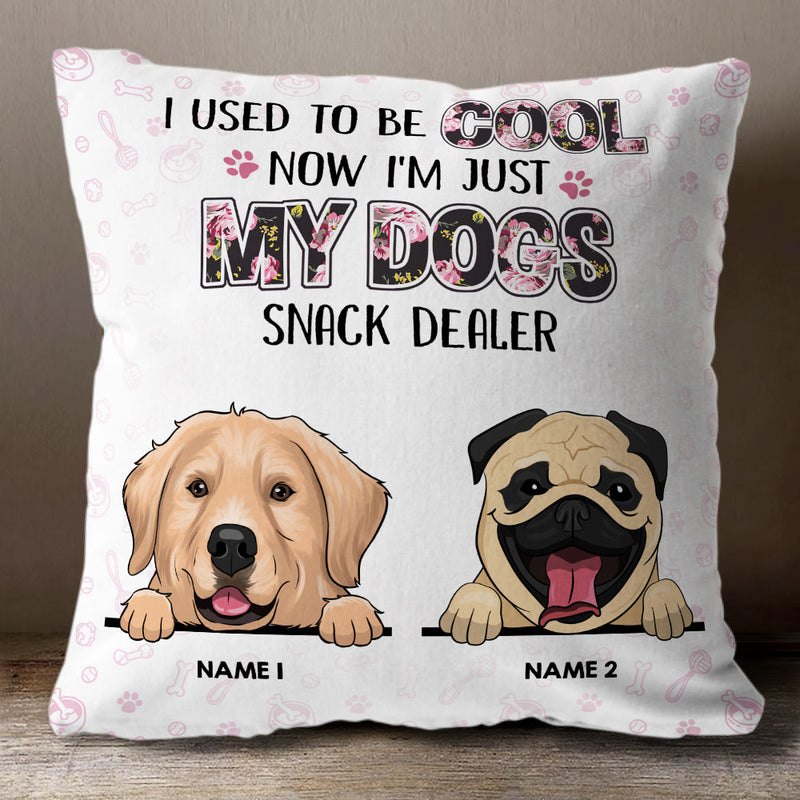 Now I'm Just My Dogs Snack Dealer- Personalized Pillow