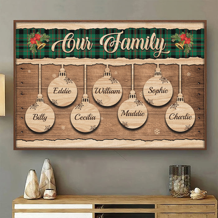 Merry Christmas With Our Family - Personalized Horizontal Poster