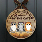 Custom Name Cat Approval Gifts for Cat Lovers - Personalized Wood Sign