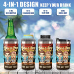 Drinking & Travels Partner For Life - Personalized Can Cooler - Gift For Couples, Husband Wife