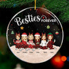 Forever Friends, Forever Young - Bestie Personalized Custom Ornament - Acrylic Round Shaped - Christmas Gift For Best Friends, BFF, Sisters