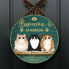 Bienvenue À La Maison - Plaque De Porte Humoristique De Chien À Personnaliser, Funny Personalized Cat Door Sign French
