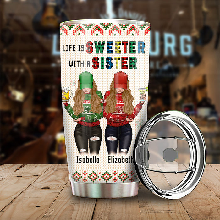 To My Sister - I'd Fight A Bear For You - Personalized Tumbler.